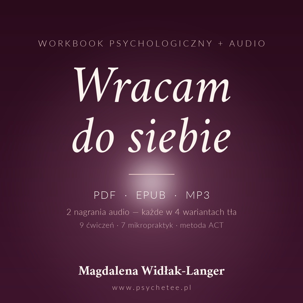 Okładka: psychologiczny workbook z nagraniami audio Wracam do siebie